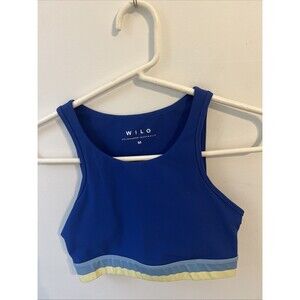 Anthropologie Wilo Contra Sports Bra Cobalt Blue Size Medium With Removable Pads
